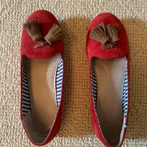 Charles Philip Shanghi shoes. Red suede. Comfy.